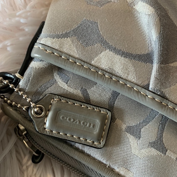 COACH Ashley Pleated Swingpack Crossbody Shoulder Bag, Silver Gray Mix Small - Picture 3 of 6